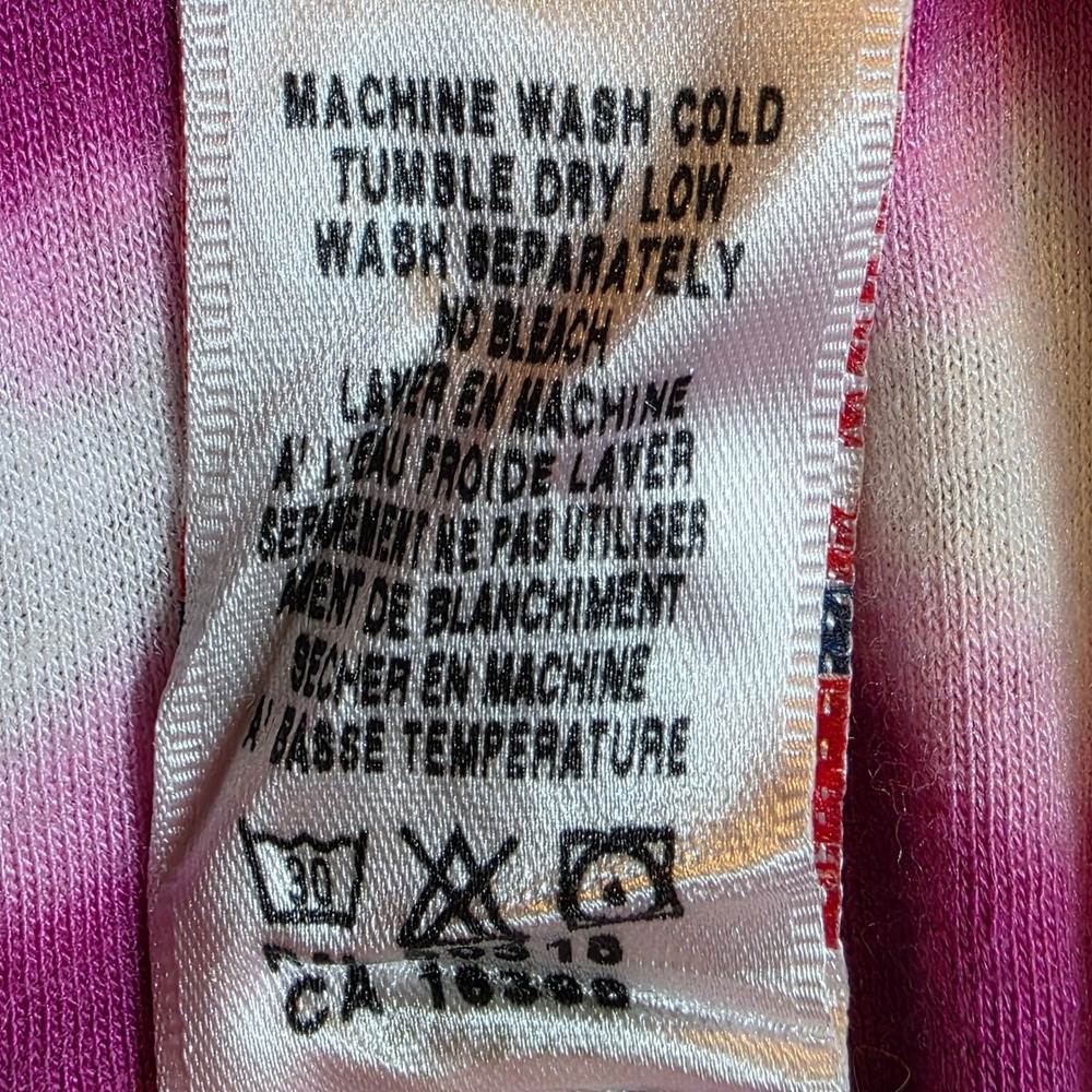 VTG Lucky Brand Tunic Top Tie-Dye Knit Womens XL Purple Magenta Peasant - Picture 8 of 10